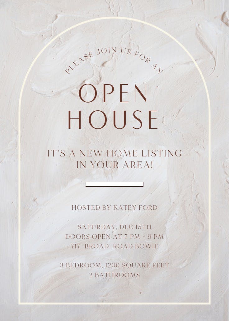 Elegant texture - open house invitation